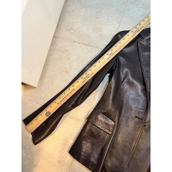 Vintage Jill Sander Leather Blazer‎ – Y2K Minimalist Tailored Jacket, Size Small - Picture 9 of 9
